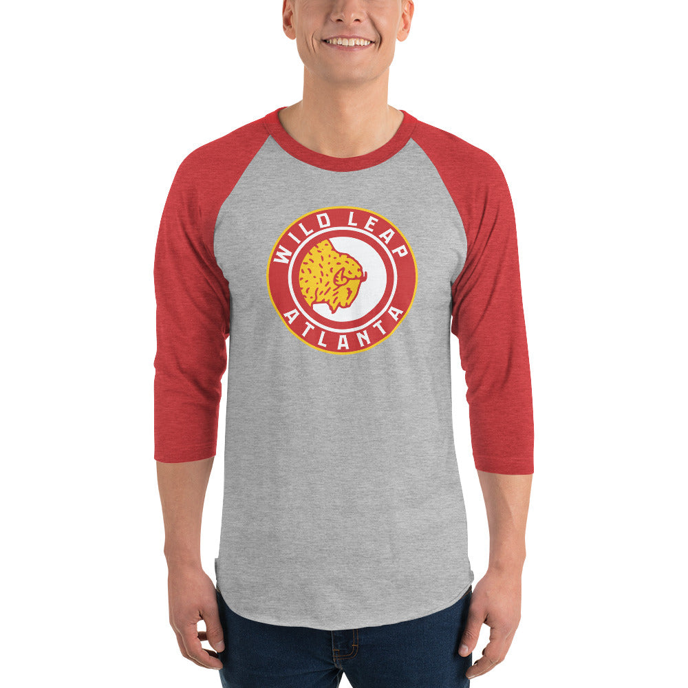 Wild Leap Atlanta Basketball 3/4 Sleeve Raglan Shirt Wild Leap Atlanta Basketball 3/4 Sleeve Raglan Shirt