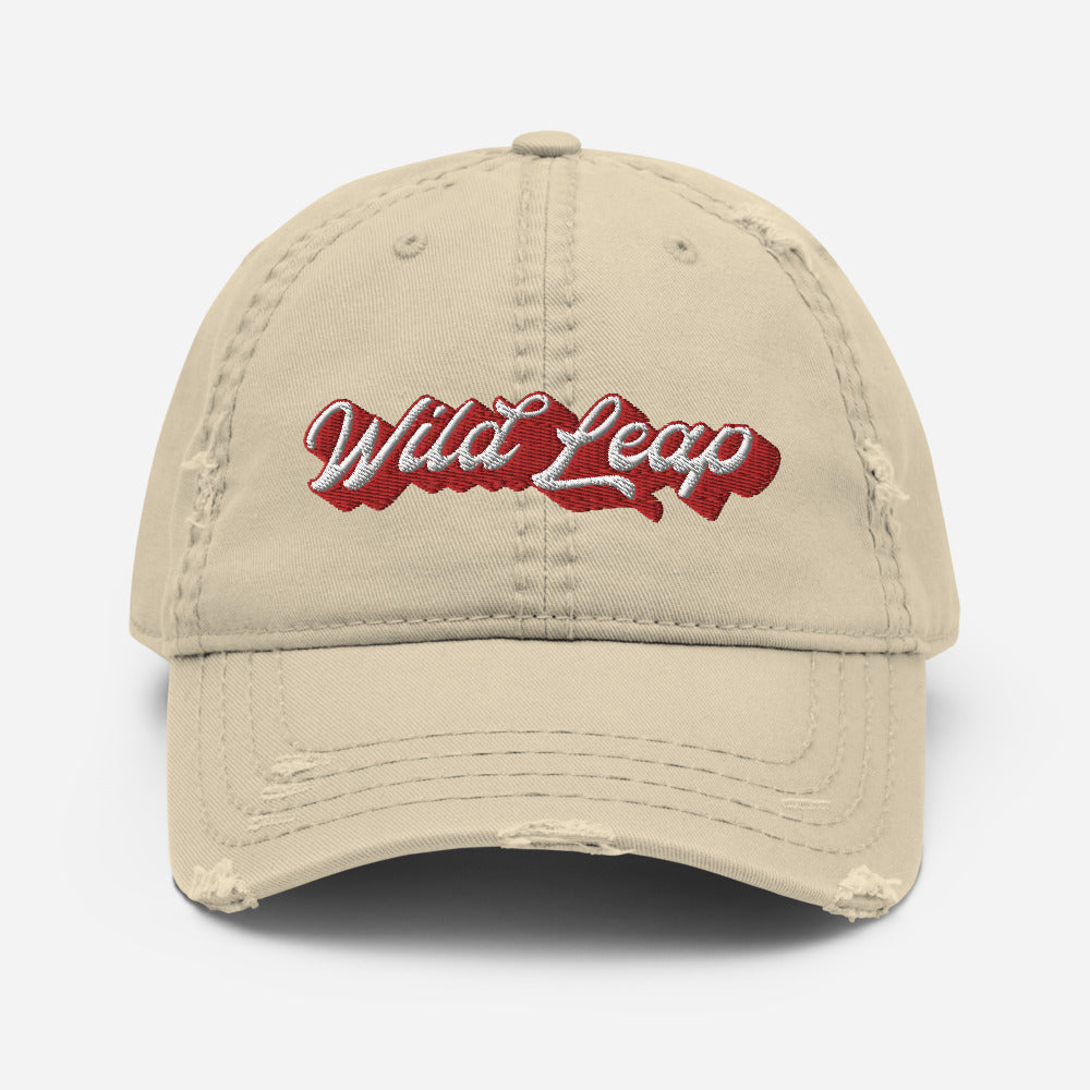 Retro Script Distressed Hat  Retro Script Distressed Hat