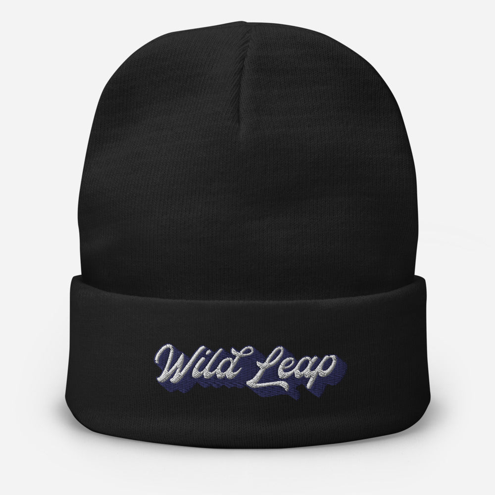 Embroidered Beanie - Wild Leap Retro Script Embroidered Beanie - Wild Leap Retro Script
