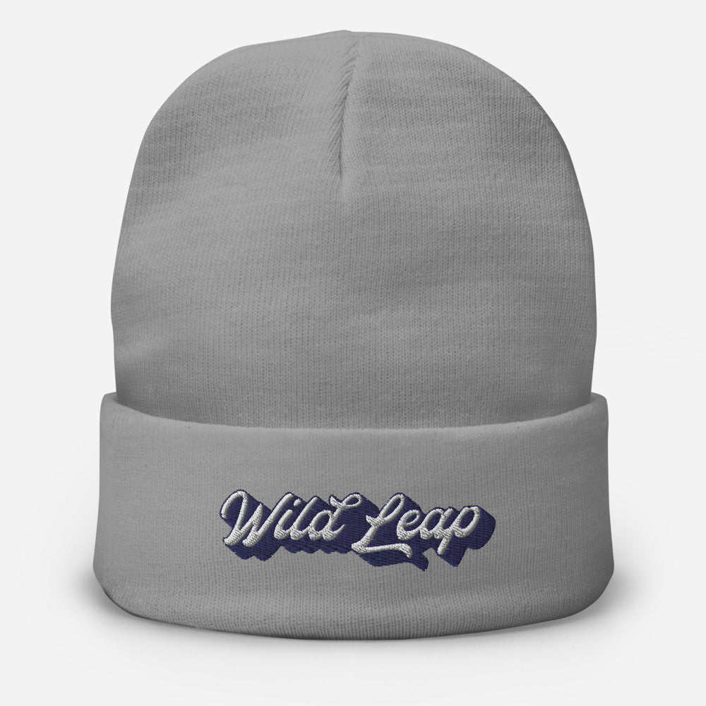 Embroidered Beanie - Wild Leap Retro Script Embroidered Beanie - Wild Leap Retro Script