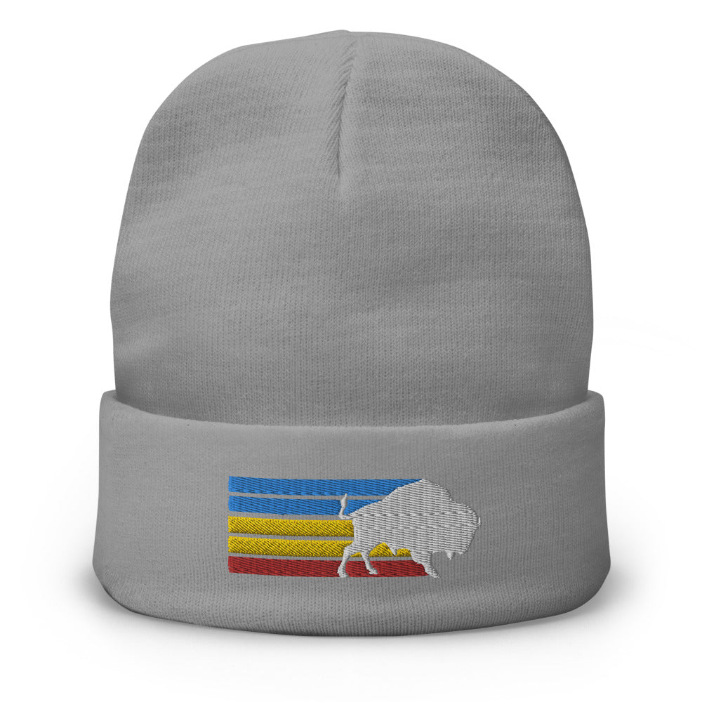 Retro Stripes Embroidered Beanie Retro Stripes Embroidered Beanie