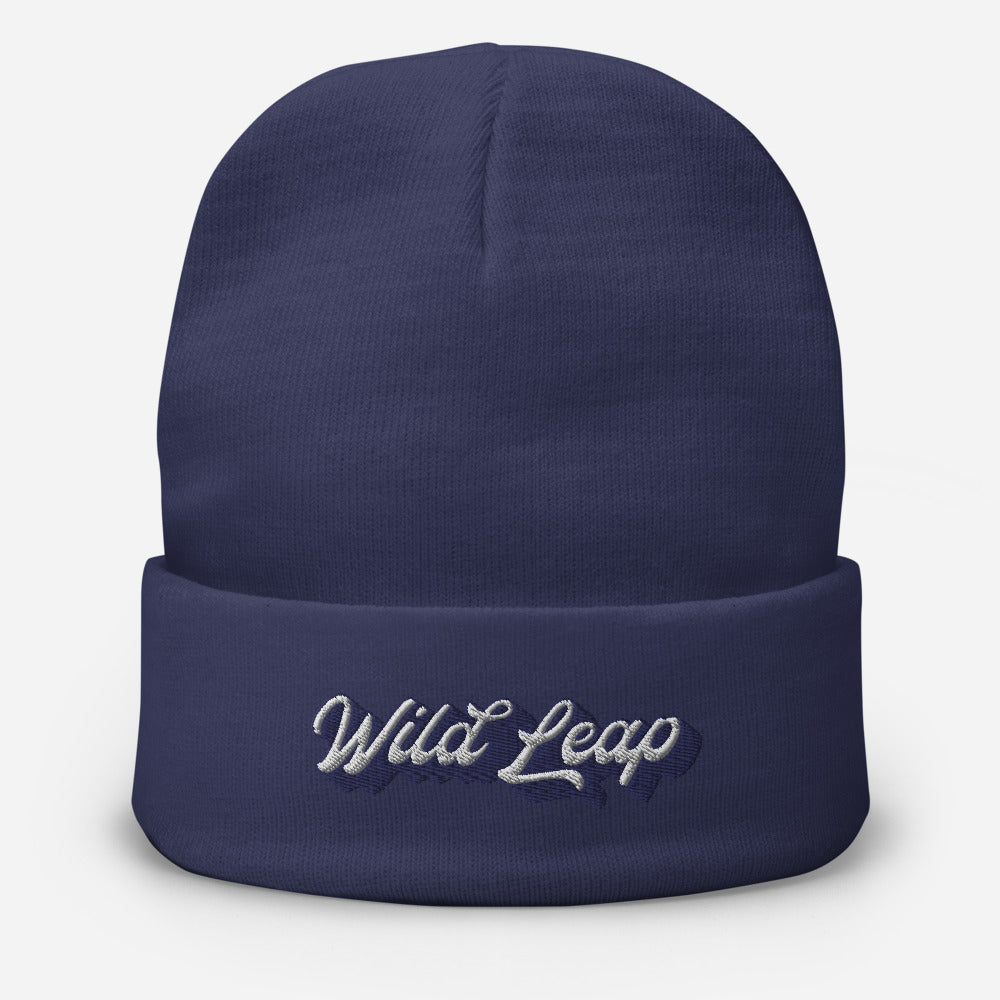 Embroidered Beanie - Wild Leap Retro Script Embroidered Beanie - Wild Leap Retro Script