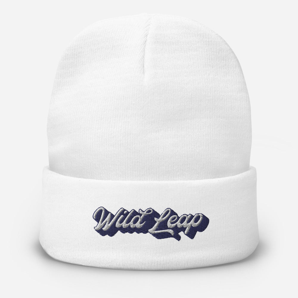 Embroidered Beanie - Wild Leap Retro Script Embroidered Beanie - Wild Leap Retro Script